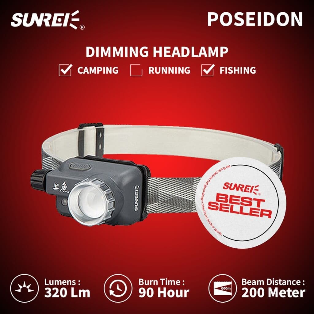 چراغ پیشانی سانری Poseidon Zoom طوسی - نمای اصلی